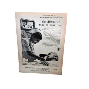1974 American Heart Association Dayton Ohio Nurse Patient Original Print Ad 70s